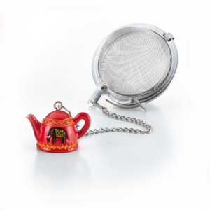 Fém teatojás teáskanna formájú függesztővel, elefánt motívummal