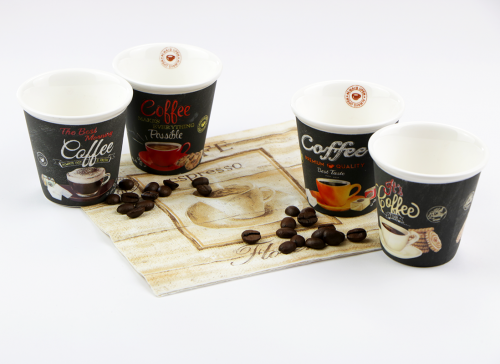COFFEE TIME Porcelán csésze szett 4 db espresso csésze retro kávés csésze