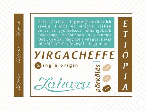 Zahara Etióp Yirgacheffe single origin frissen pörkölt szemes kávé világos pörköléssel