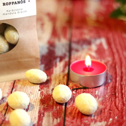 Zahara Roppanós Karácsonyi csokidrazsé - kókuszos mandula tejcsokoládé köntösben - csokoládé ajándék - gasztroajándék
