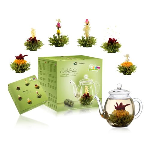 Virágzó tea szett - zöld tea ajándékcsomag