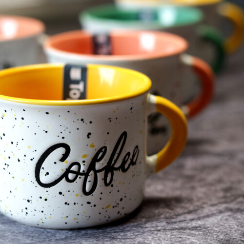 fém hatású kerámia vintage espresso kávéscsésze készlet pasztell színekben