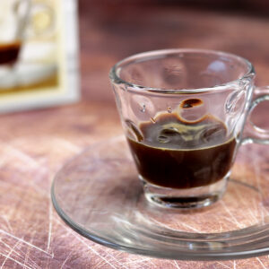 Olasz temperált üveg retro pöttyös espresso kávéscsésze szett