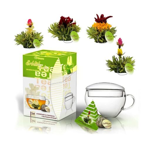 Ízesített virágzó tea szett - zöld tea
