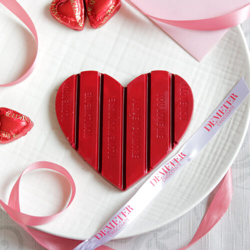 Sós karamellás Valentin napi szív alakú csokoládé tábla