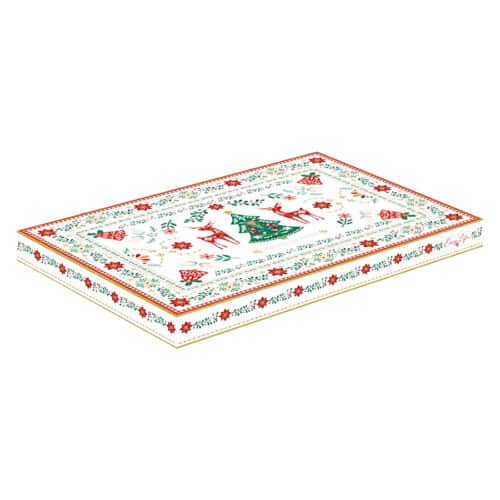 Folk karácsonyi porcelán ovális tál